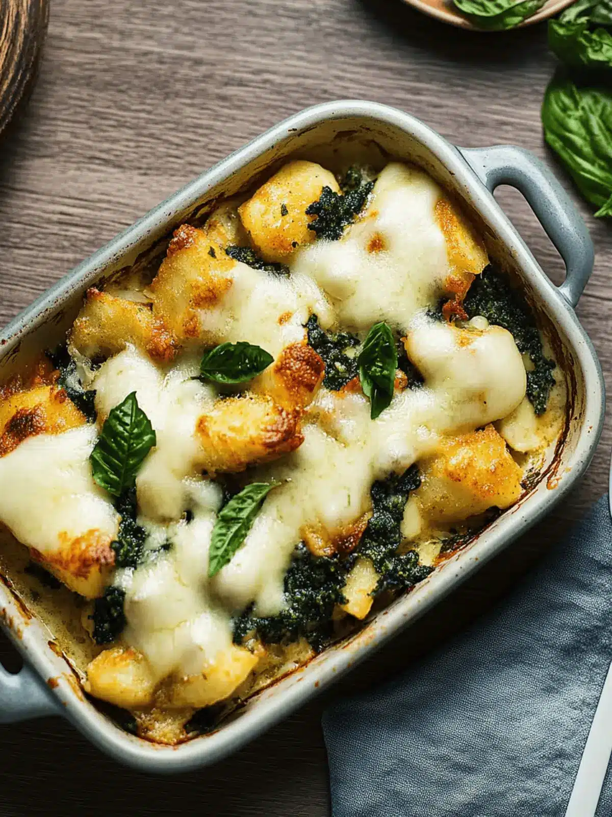 Gnocchi-Spinat-Auflauf mit Hähnchen und Curry