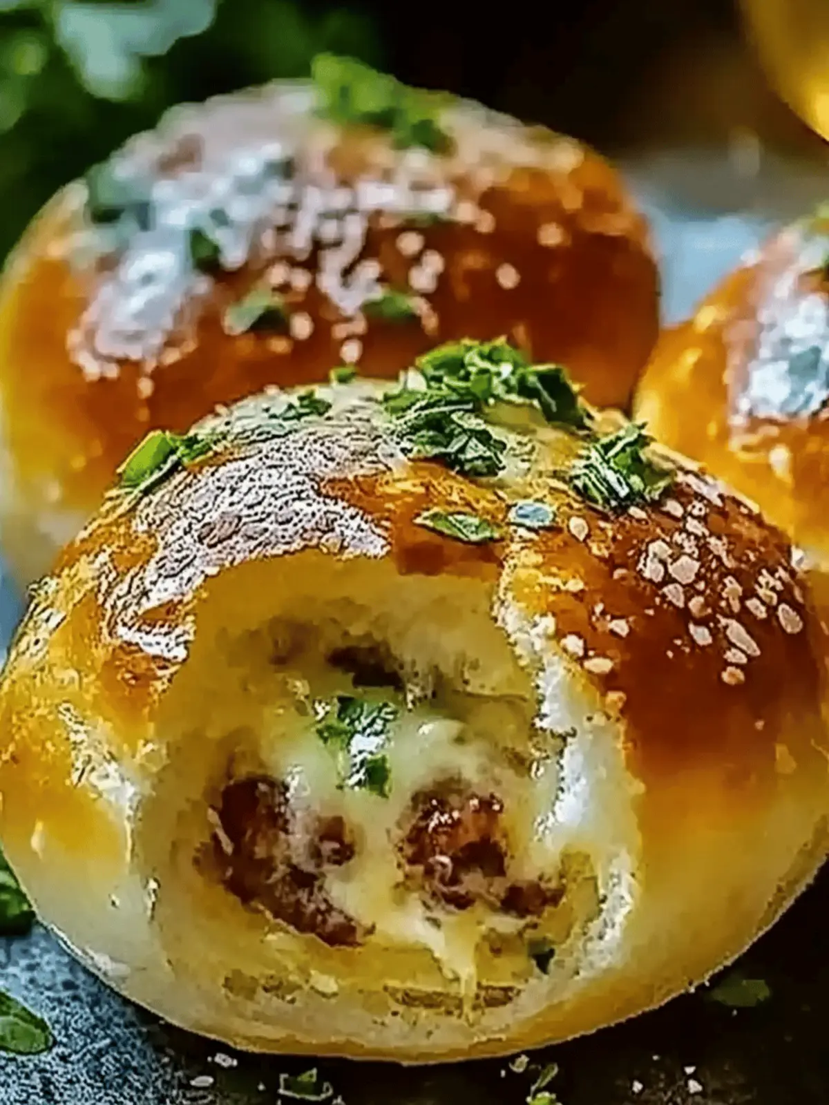 Knoblauch Parmesan Cheeseburger Bomben