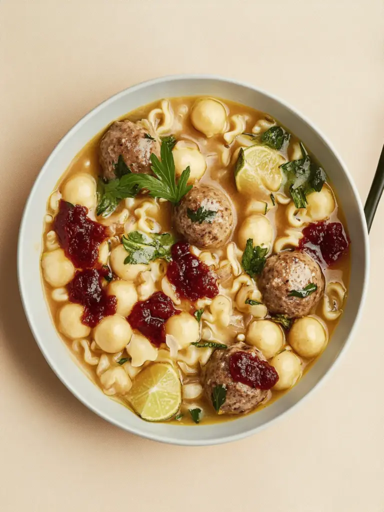 Vegane Köttbullar mit Nudeln