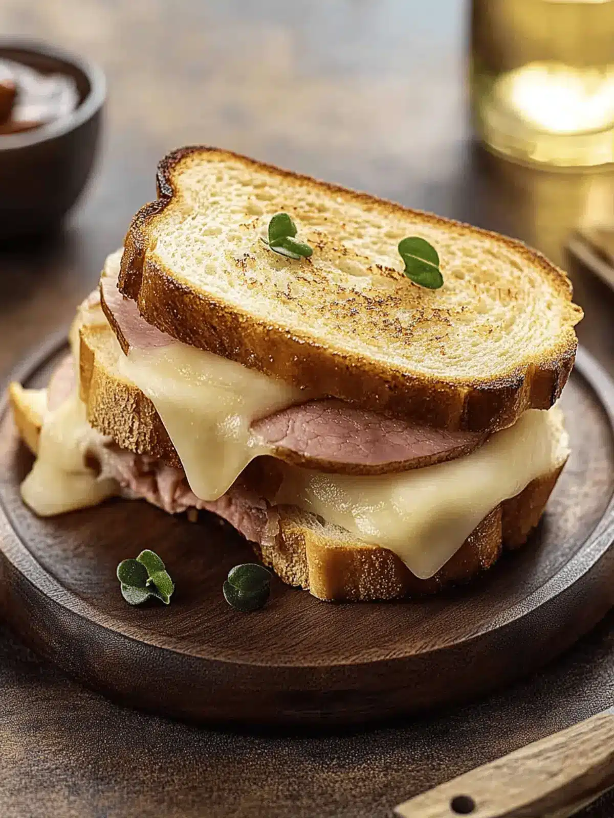 Protein-Toast mit Quark, Mozzarella und Schinken