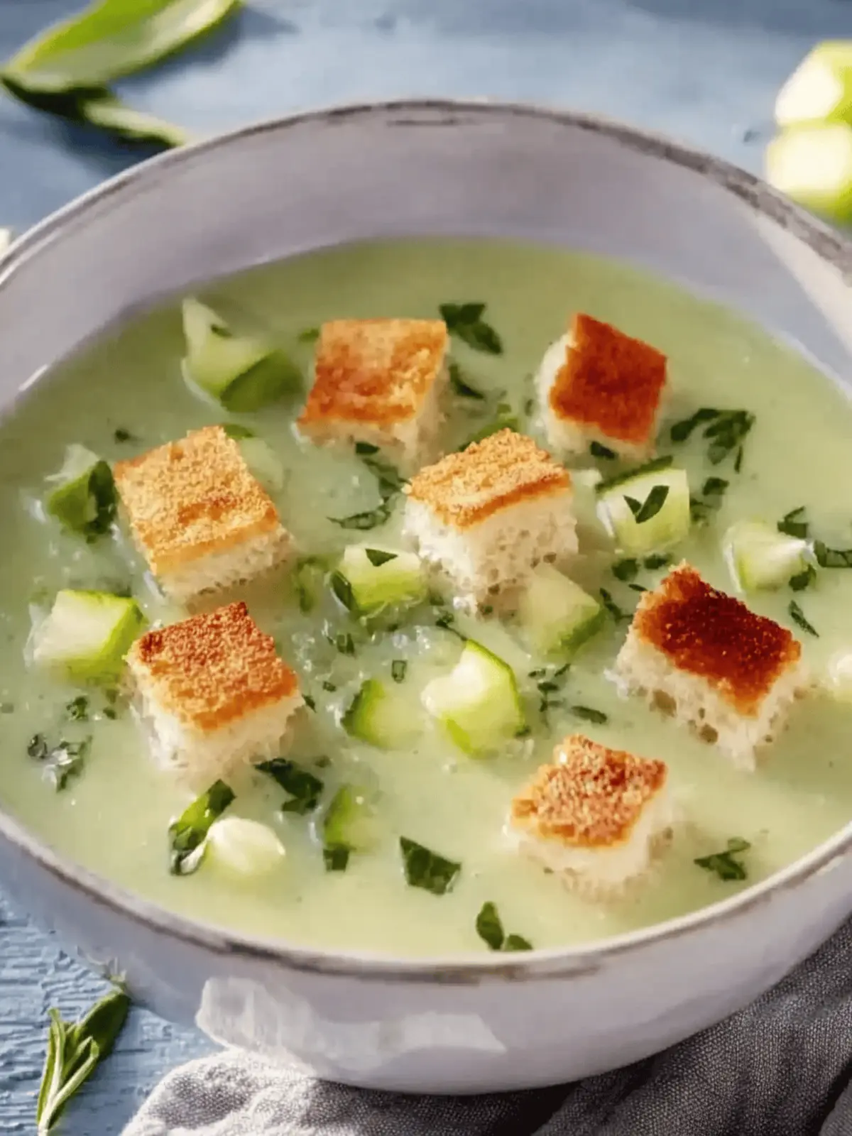 Zucchini-Frühlingszwiebel-Suppe für kreative Feinschmecker 2 Zucchini-Frühlingszwiebel-Suppe