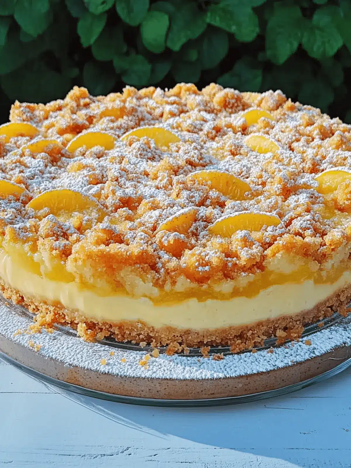 Pear cake with crumbs and sour cream