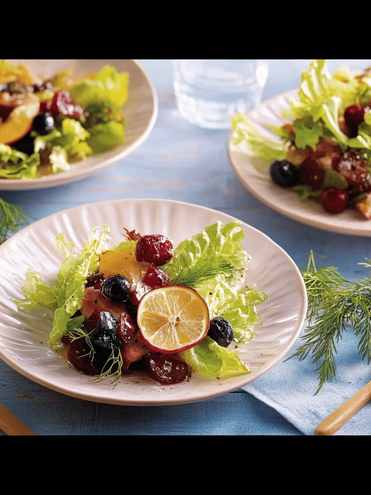 Fruchtiger Salat mit Kirschen