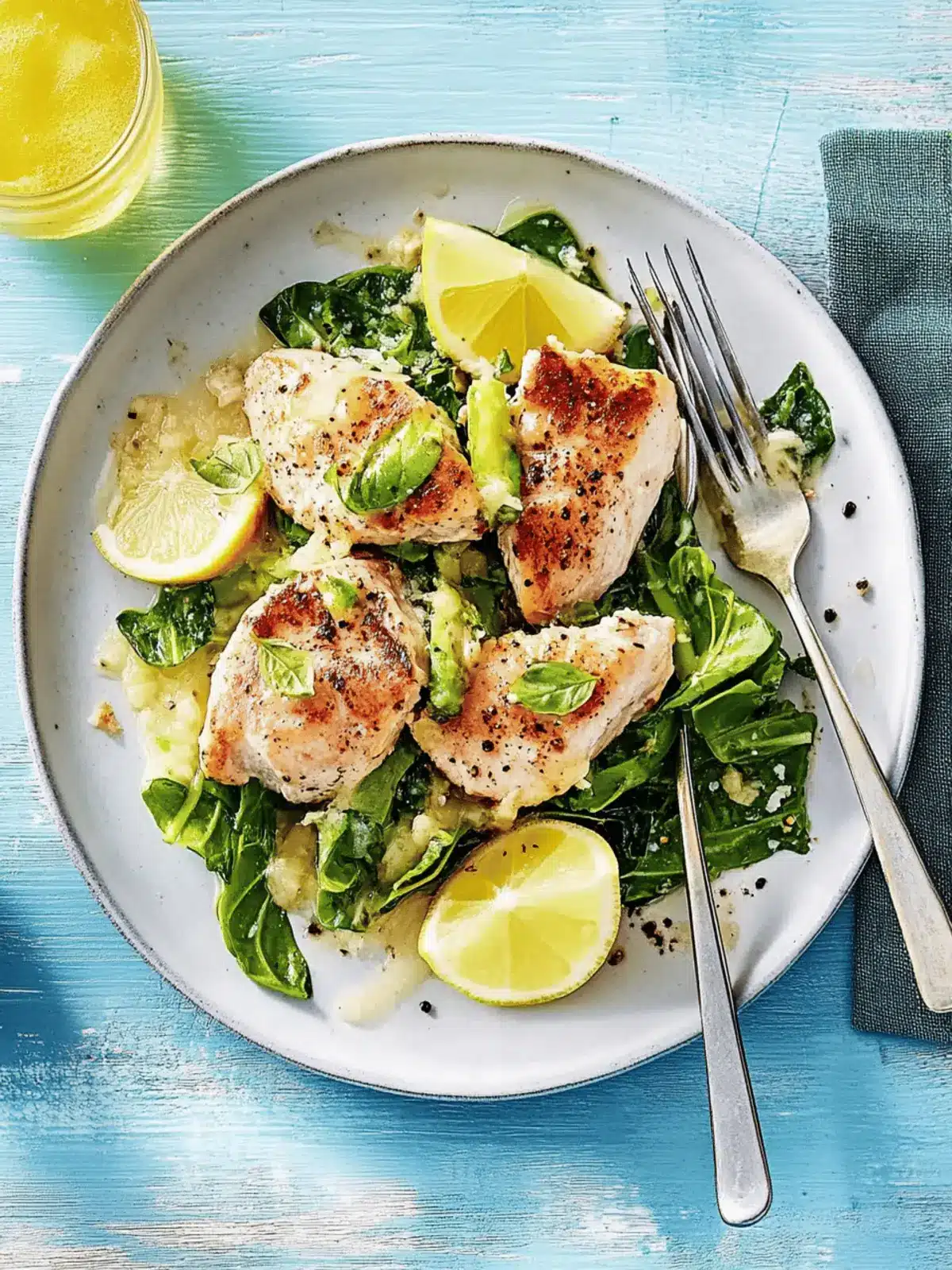 Fixe Schnitzel auf Spinat-Zitronen-Gemüse