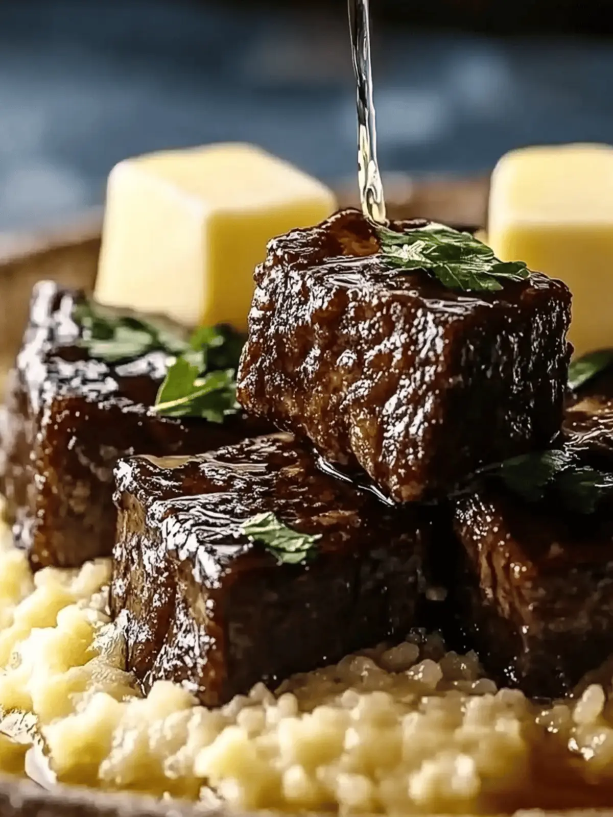 Enjoy tender beef brisket in cola with creamy parmesan risotto.