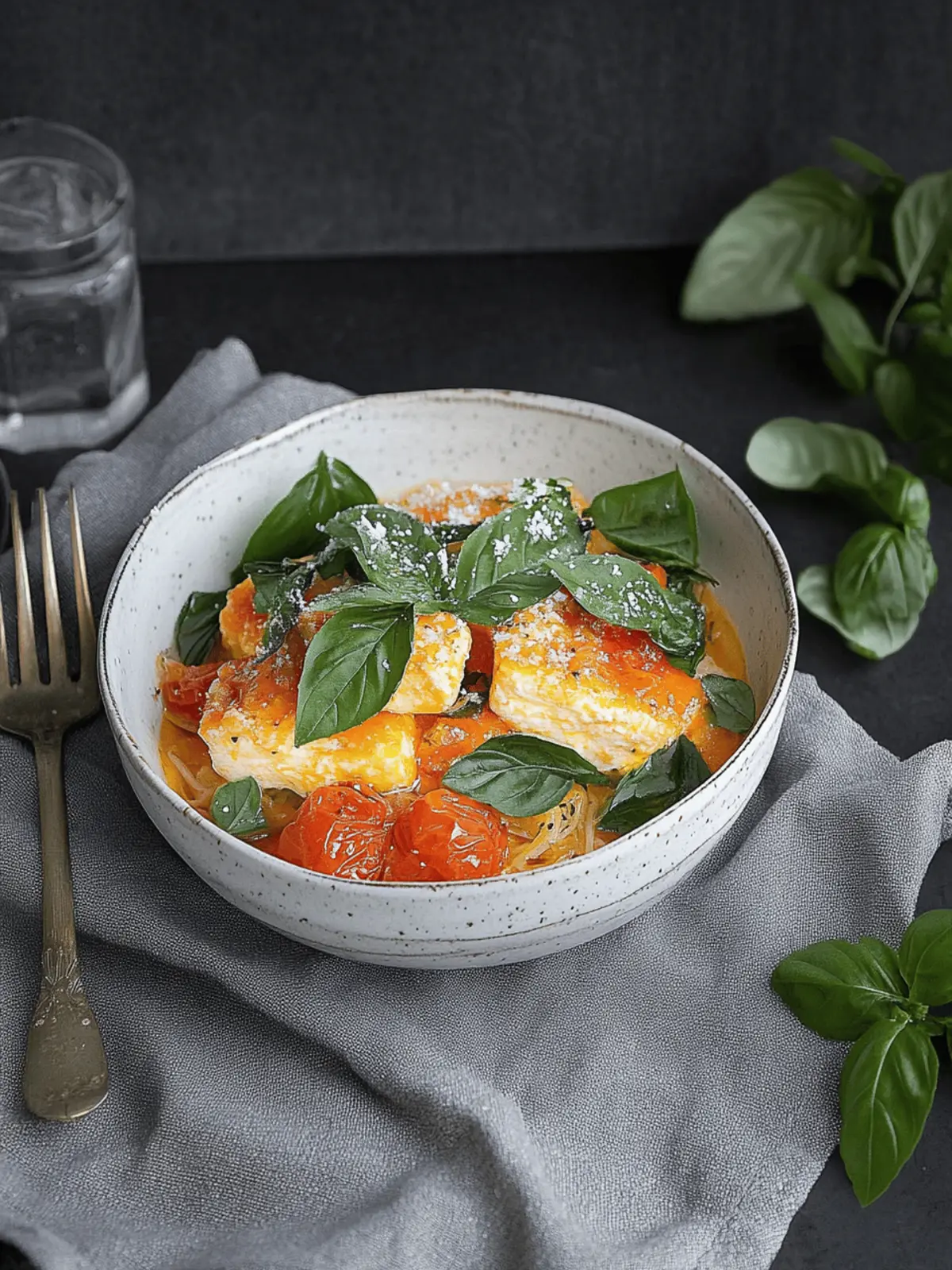 Pasta mit Hähnchen in Butter-Tomaten-Sauce