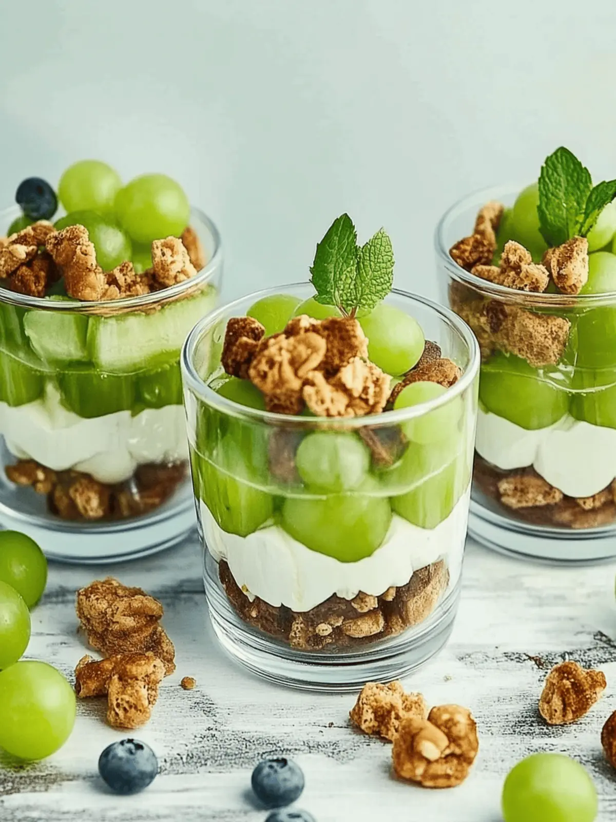 Schnelles Schichtdessert mit Weintrauben