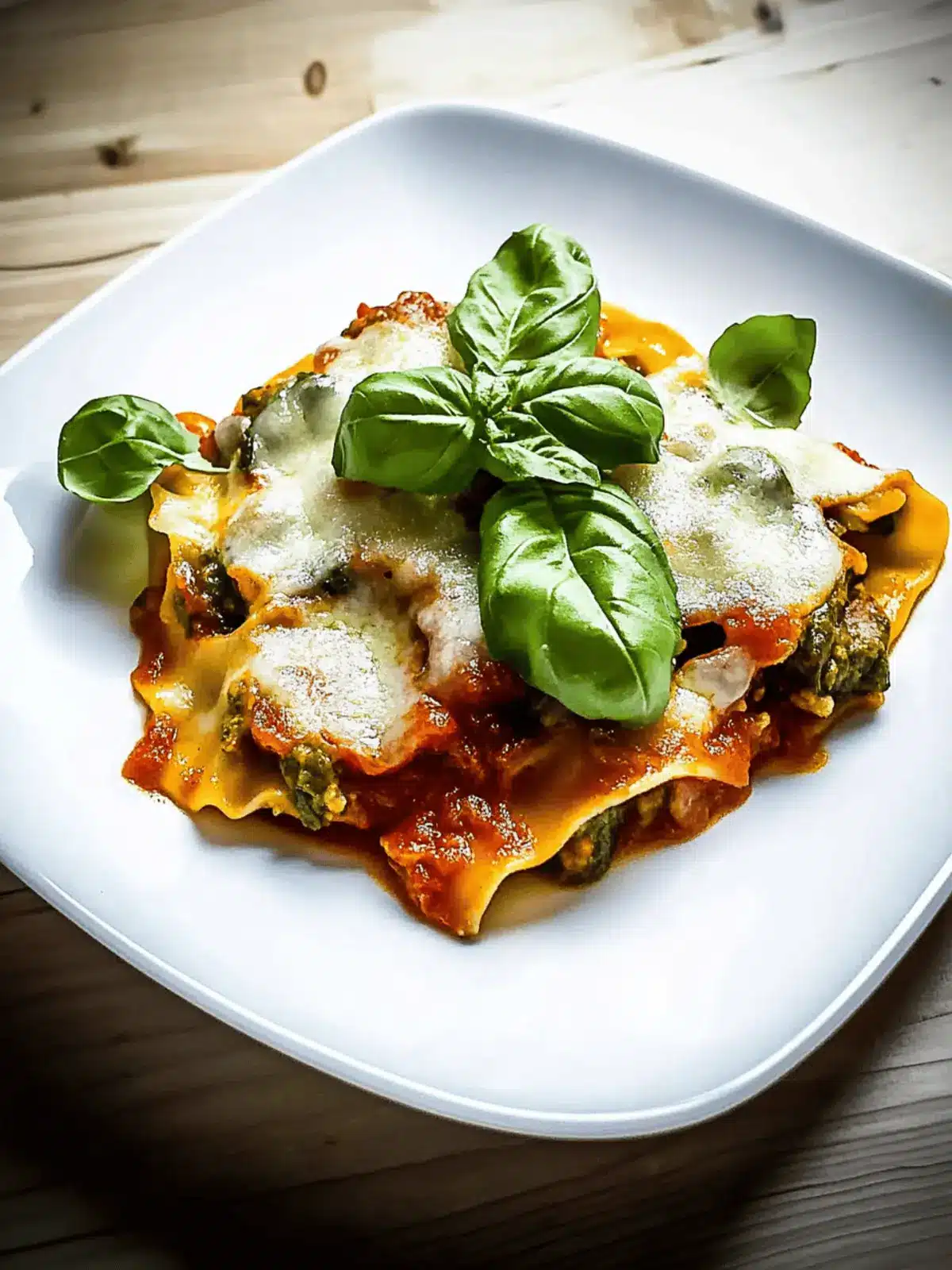 Spinat-Lasagne mit Feta und Tomaten