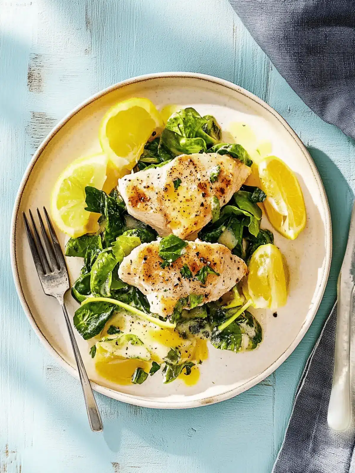 Fixe Schnitzel auf Spinat-Zitronen-Gemüse