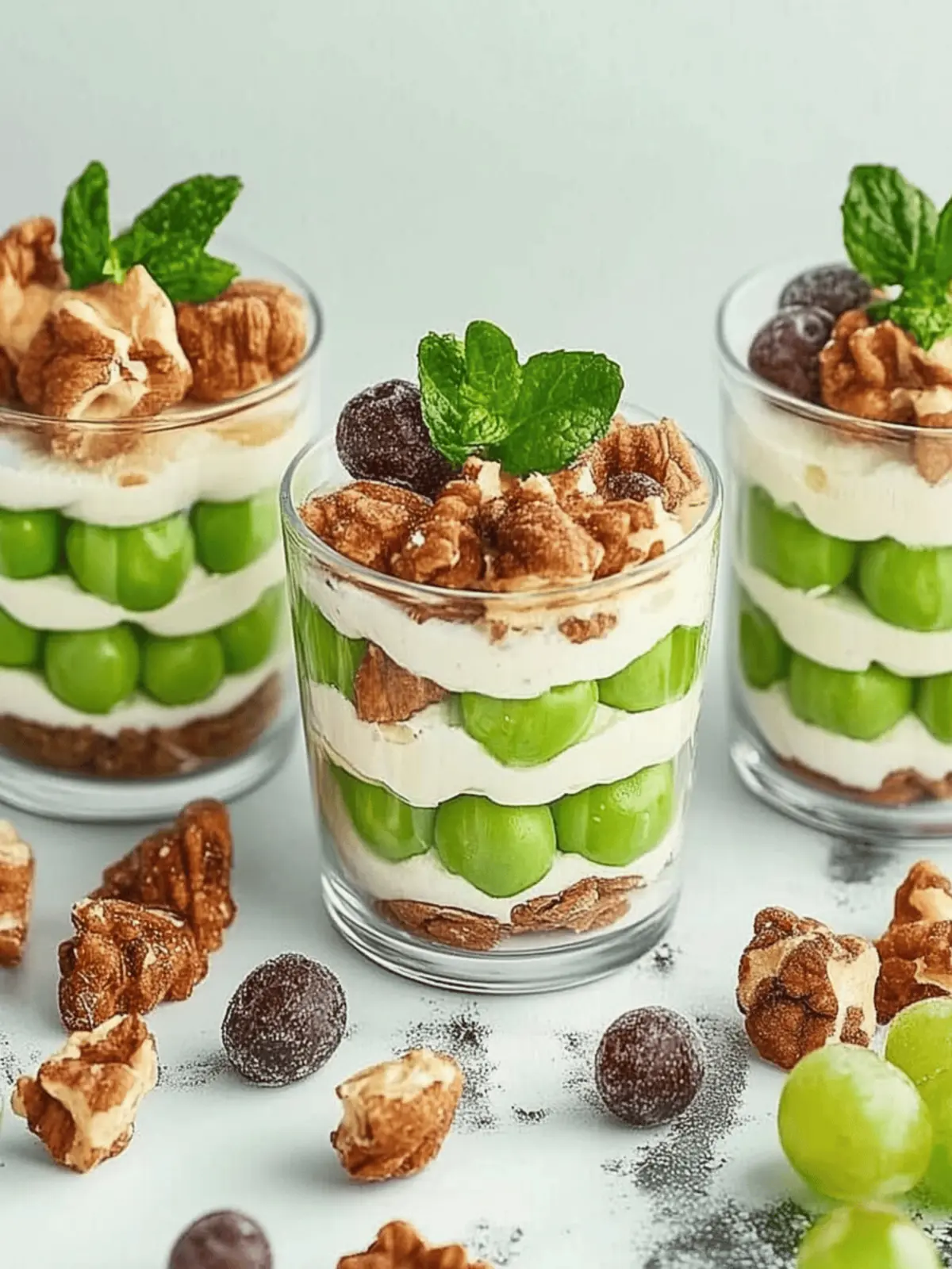 Schnelles Schichtdessert mit Weintrauben