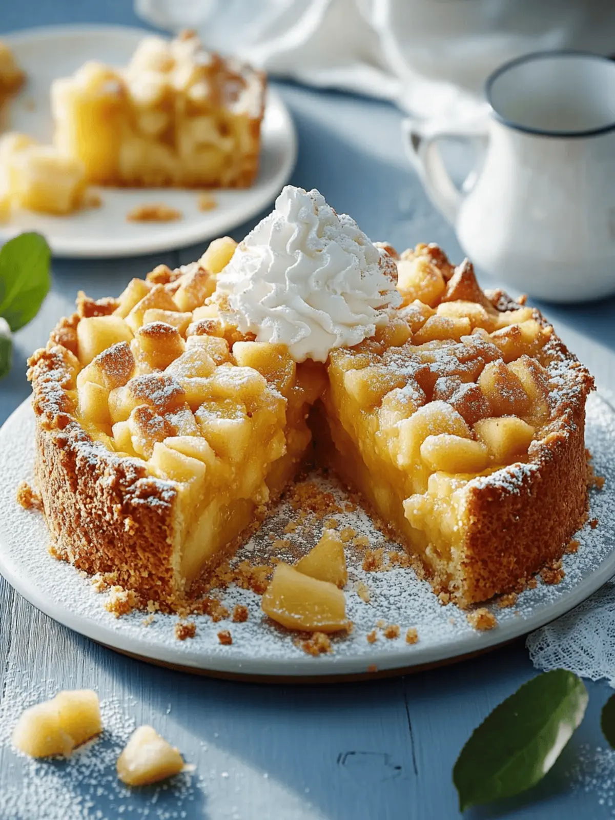 Apfelkuchen mit Pudding backen