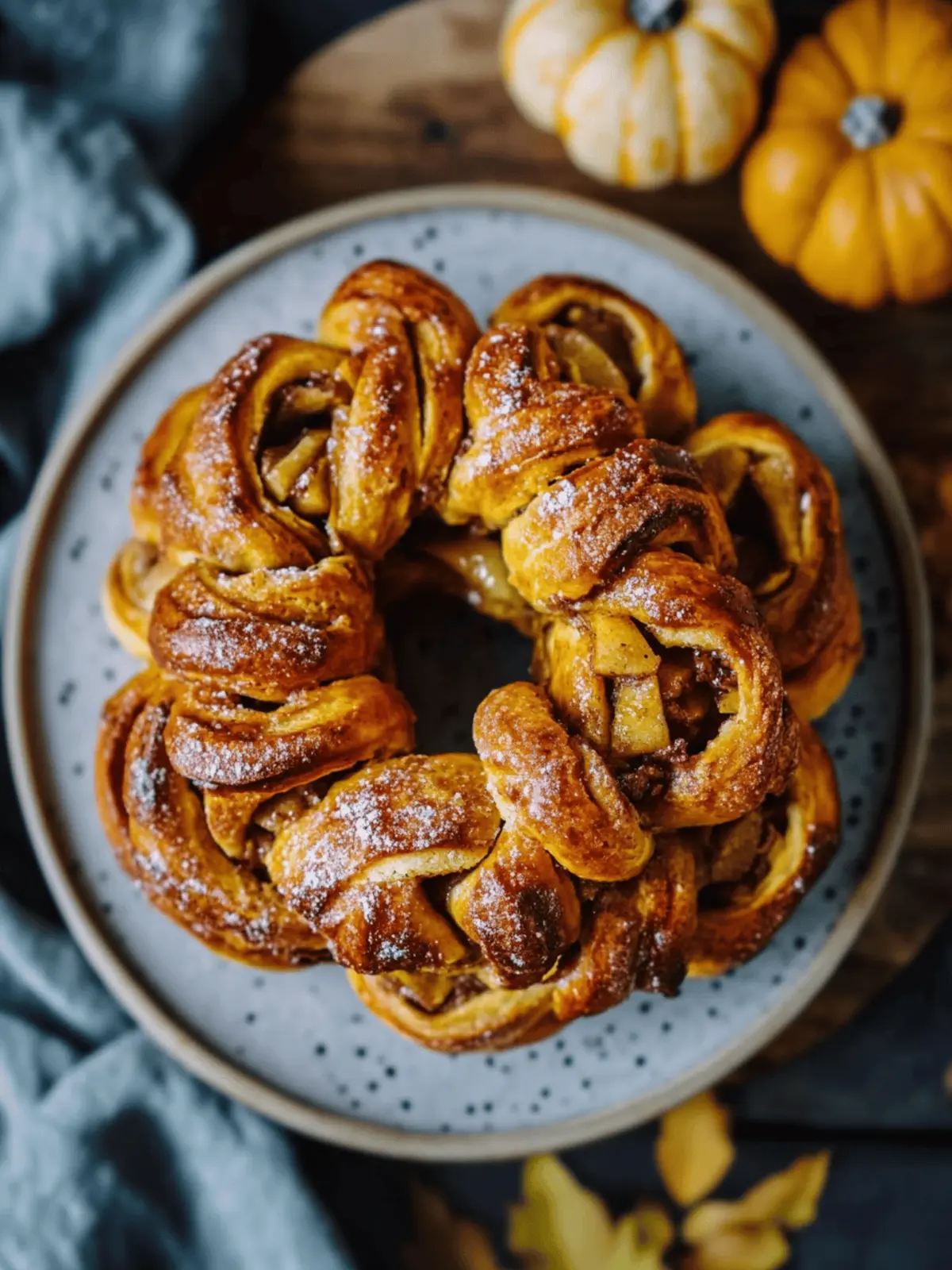 Kürbis-Zimtkringel mit Bratapfelfüllung für den Herbst 3 Kürbis-Zimtkringel mit Bratapfelfüllung