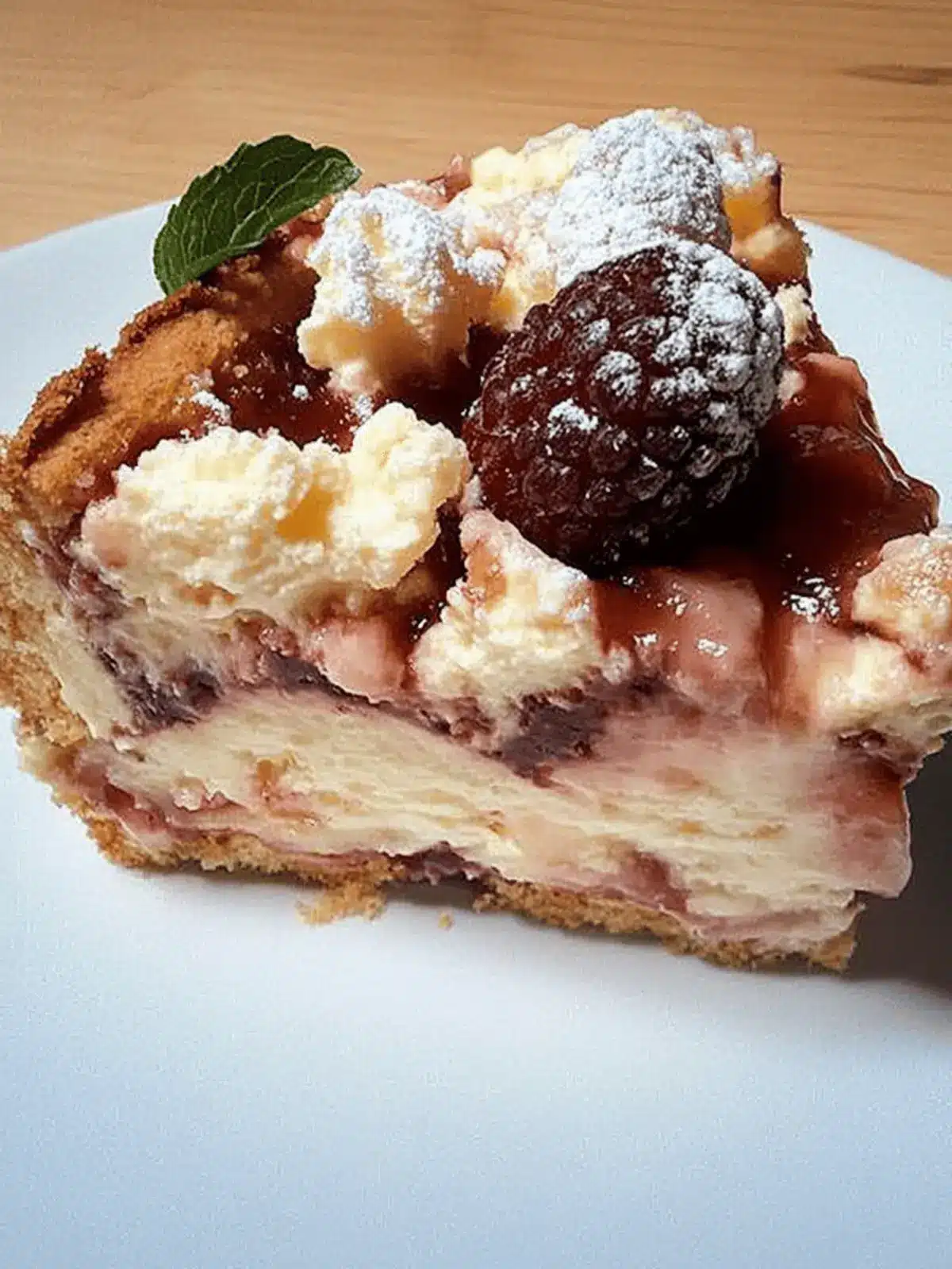 Zwetschgen-Käsekuchen mit Mandelstreuseln