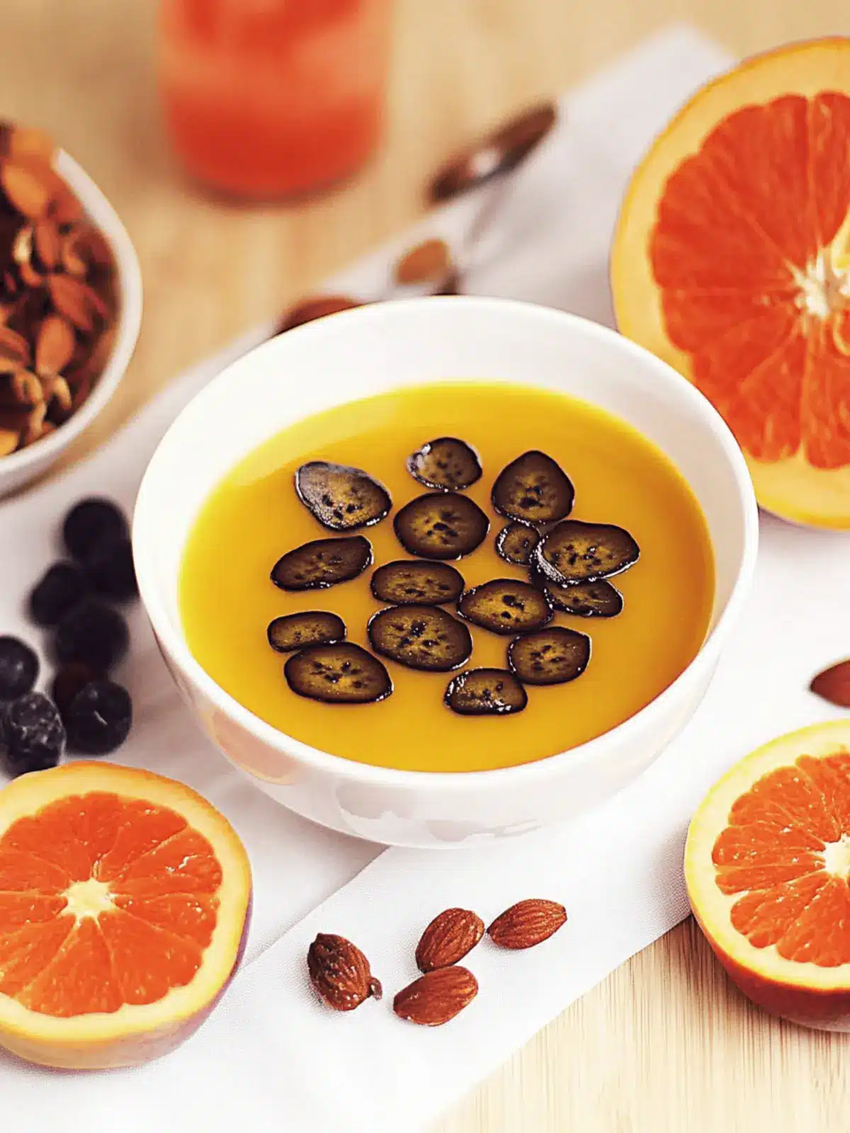 Kürbis-Ingwer-Suppe mit kandierten Kürbiskernen 2 Pumpkin-Ginger-Soup with Candied Pumpkin Seeds