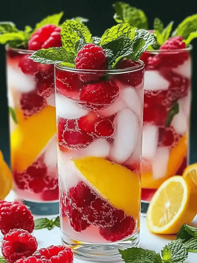 Himbeer-Pfirsich-Limonade frisch und erfrischend