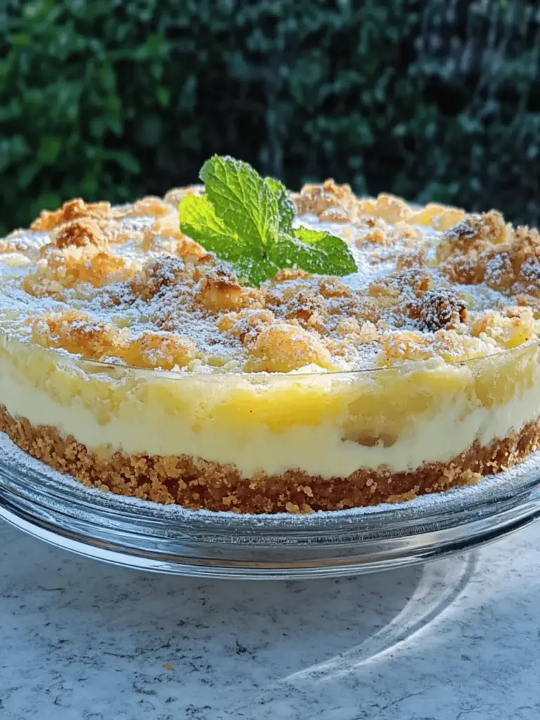 Pear cake with crumbs and sour cream