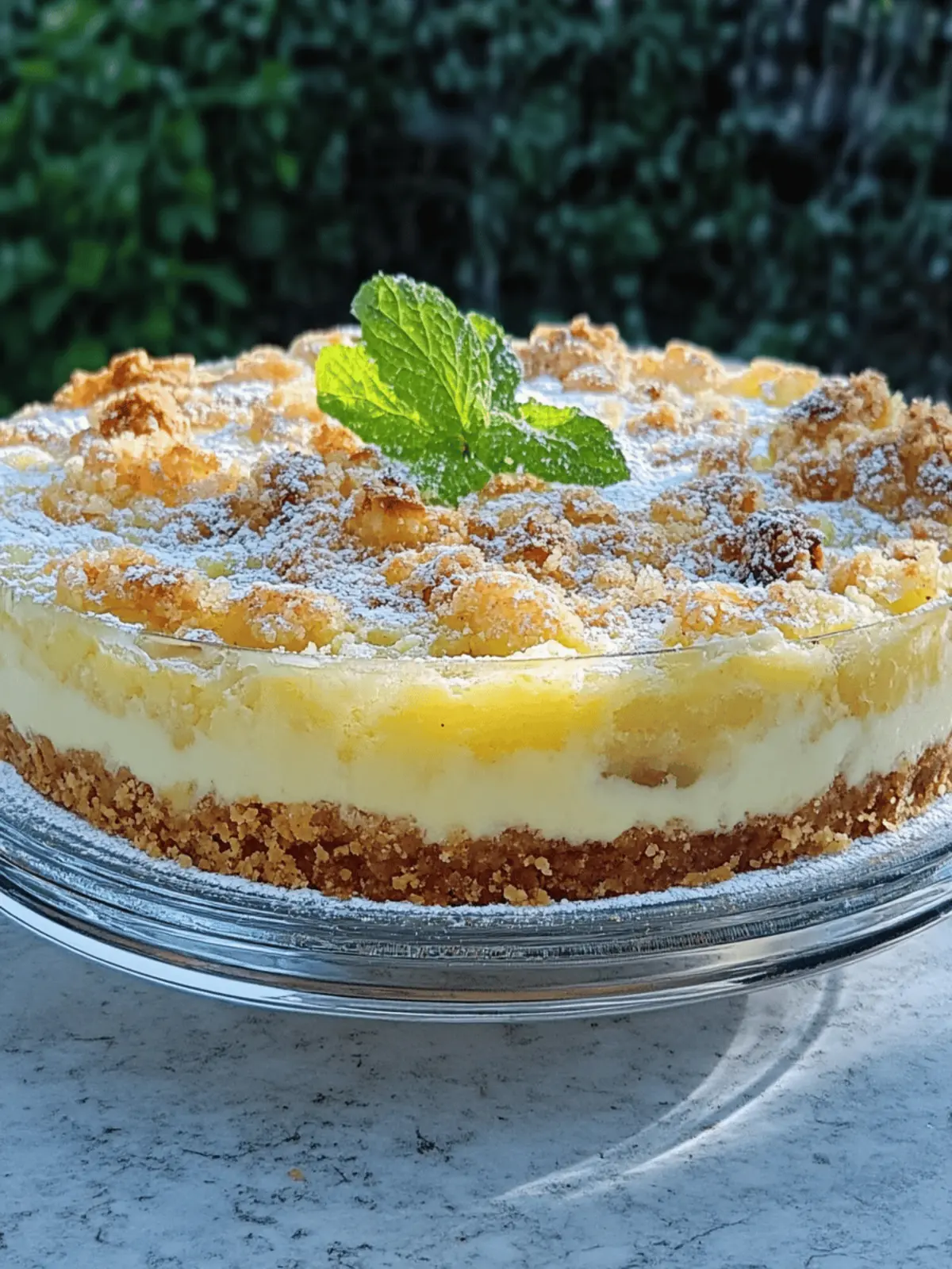 Pear cake with crumbs and sour cream