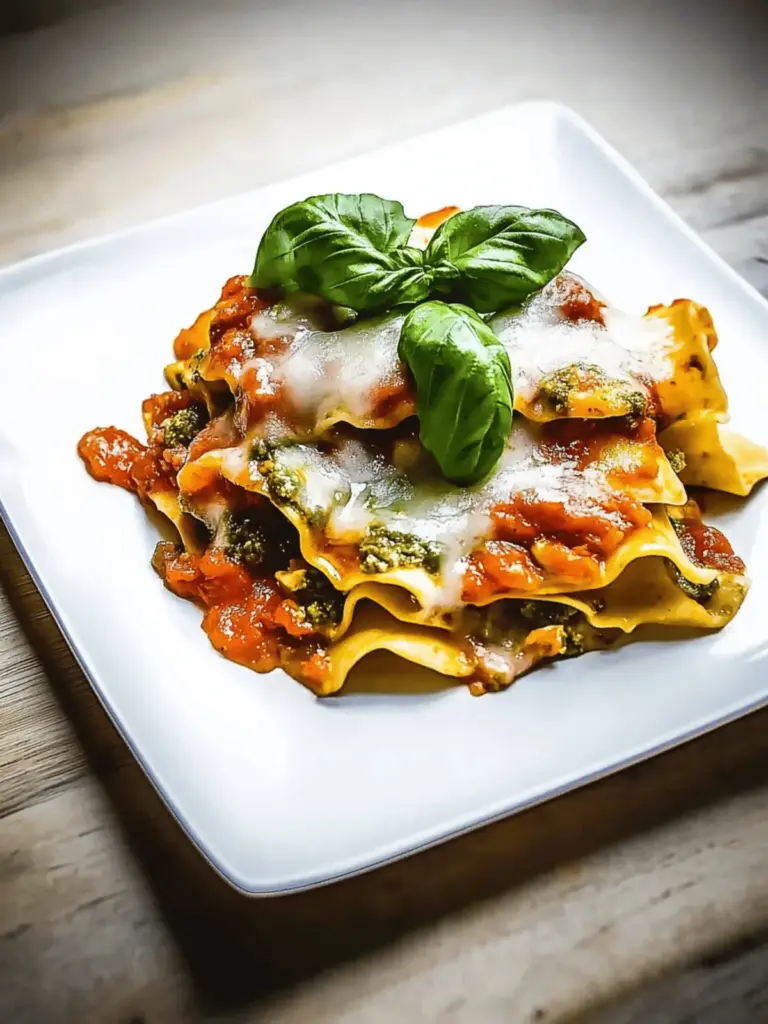 Spinat-Lasagne mit Feta und Tomaten