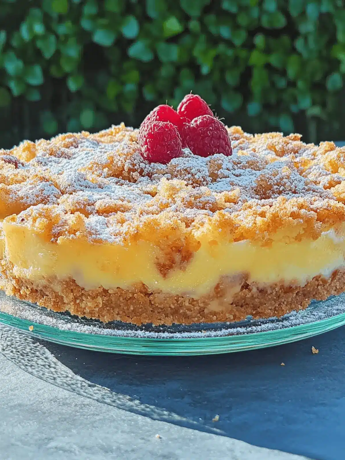 Pear cake with crumbs and sour cream