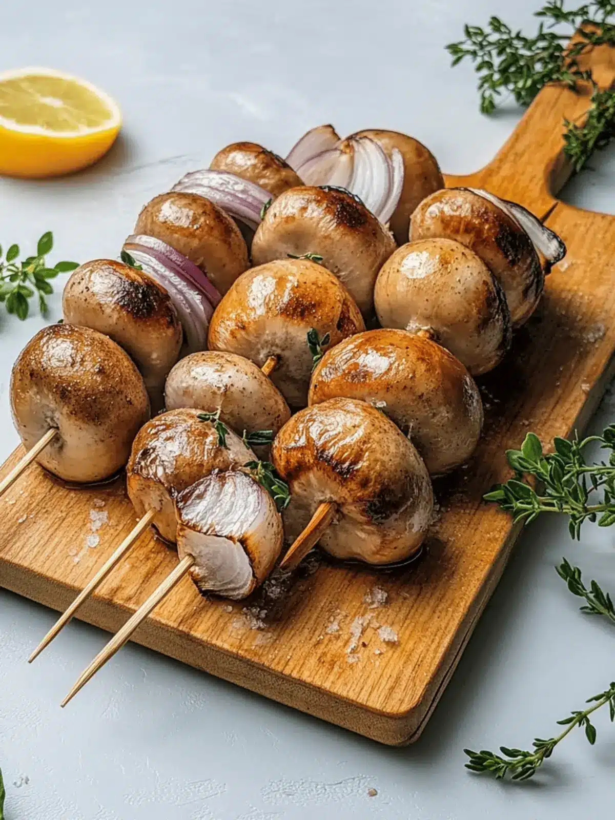 Grilled marinated mushroom skewers für ein BBQ-Highlight 3 Grilled marinated mushroom skewers