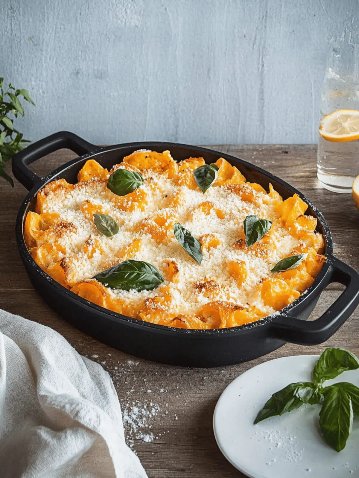 Cremiger Nudel-Kürbis-Auflauf