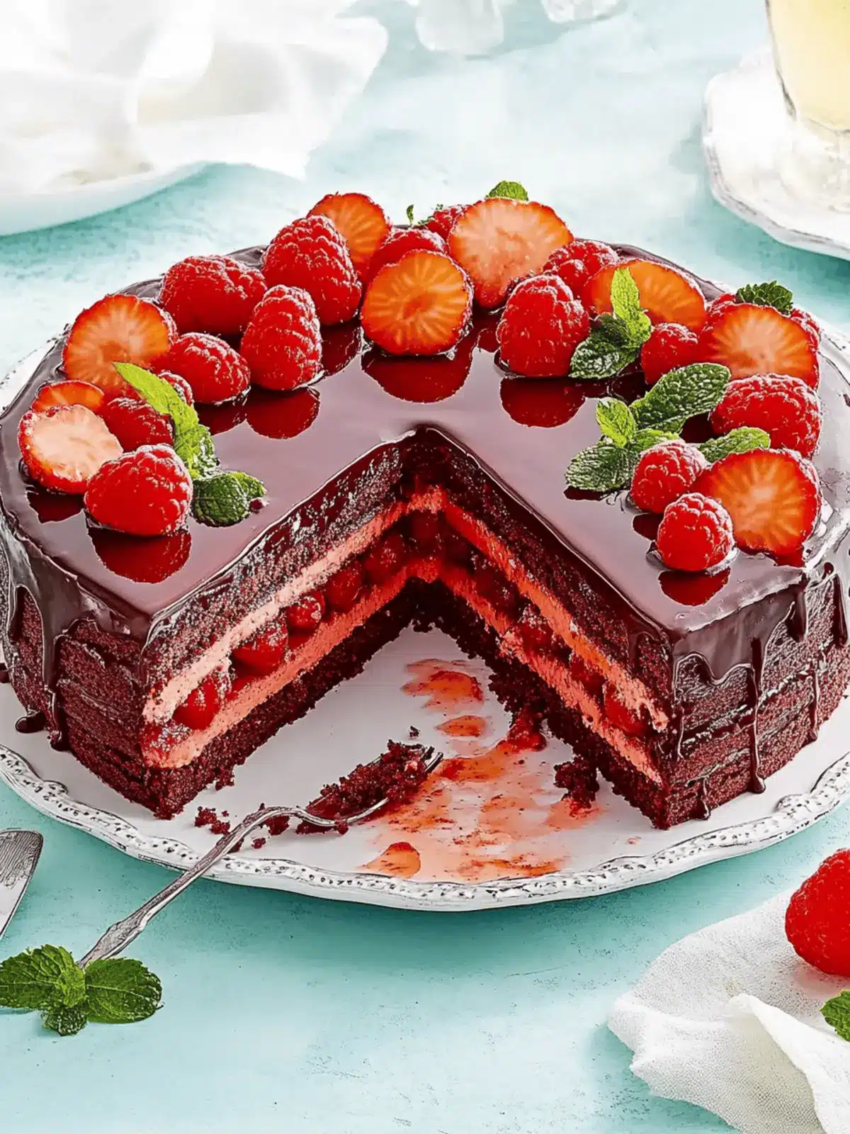 Schoko-Erdbeer-Torte für besondere Anlässe 3 Schoko-Erdbeer-Torte