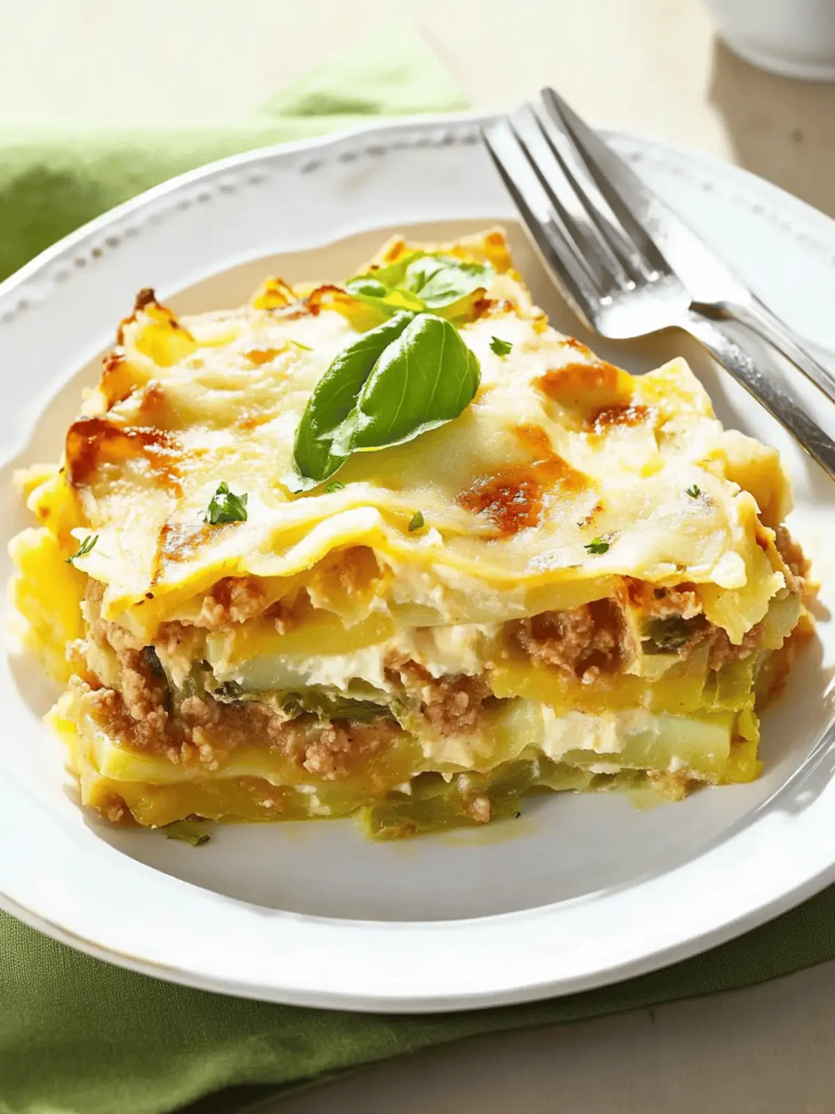 Potato minced meat casserole with savoy cabbage