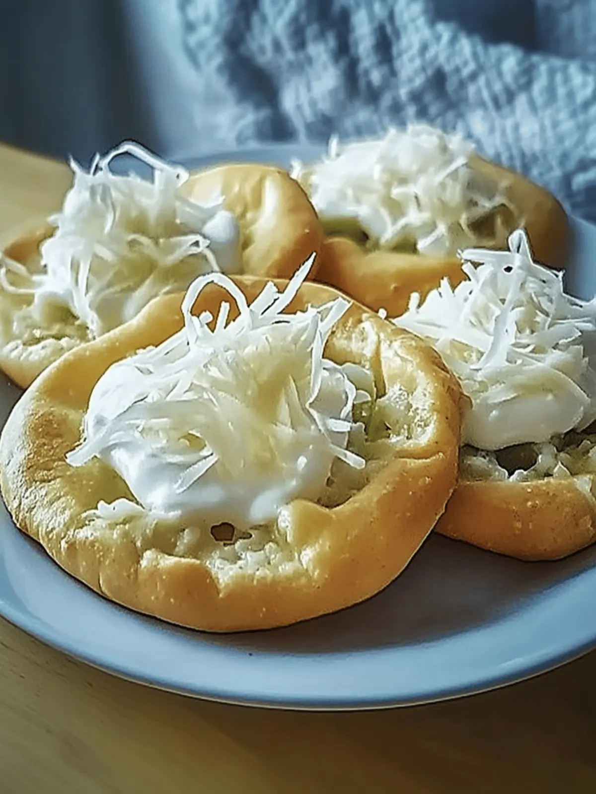 Langos with garlic cream and cheese