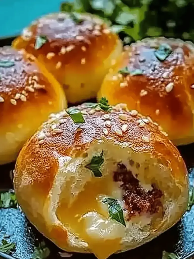Knoblauch Parmesan Cheeseburger Bomben
