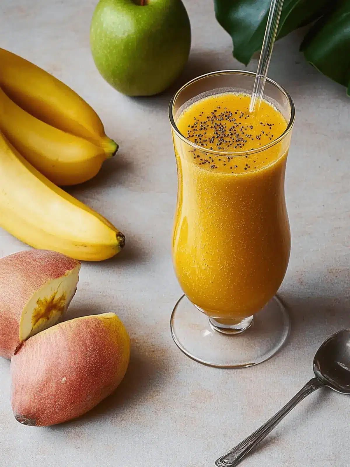 Bananen-Mango-Smoothie mit Chiasamen