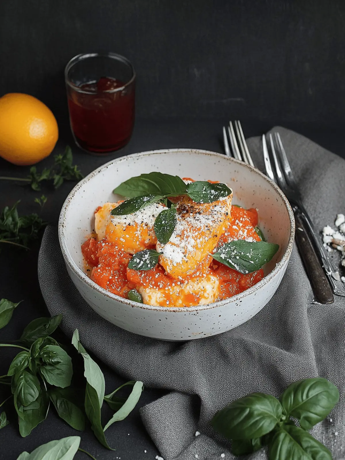 Pasta mit Hähnchen in Butter-Tomaten-Sauce