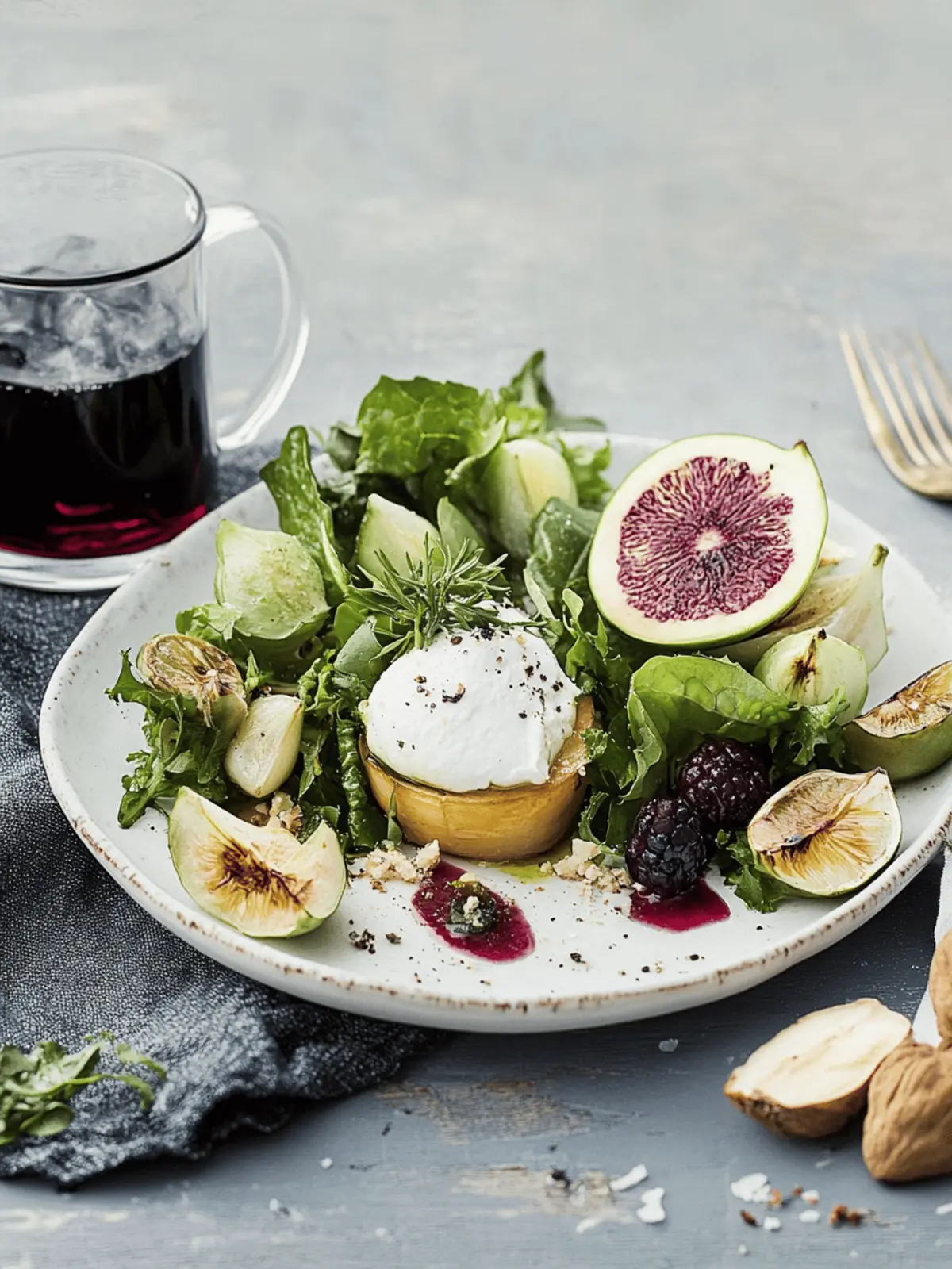 Gratinierter Honig-Ziegenkäse auf Salatbett