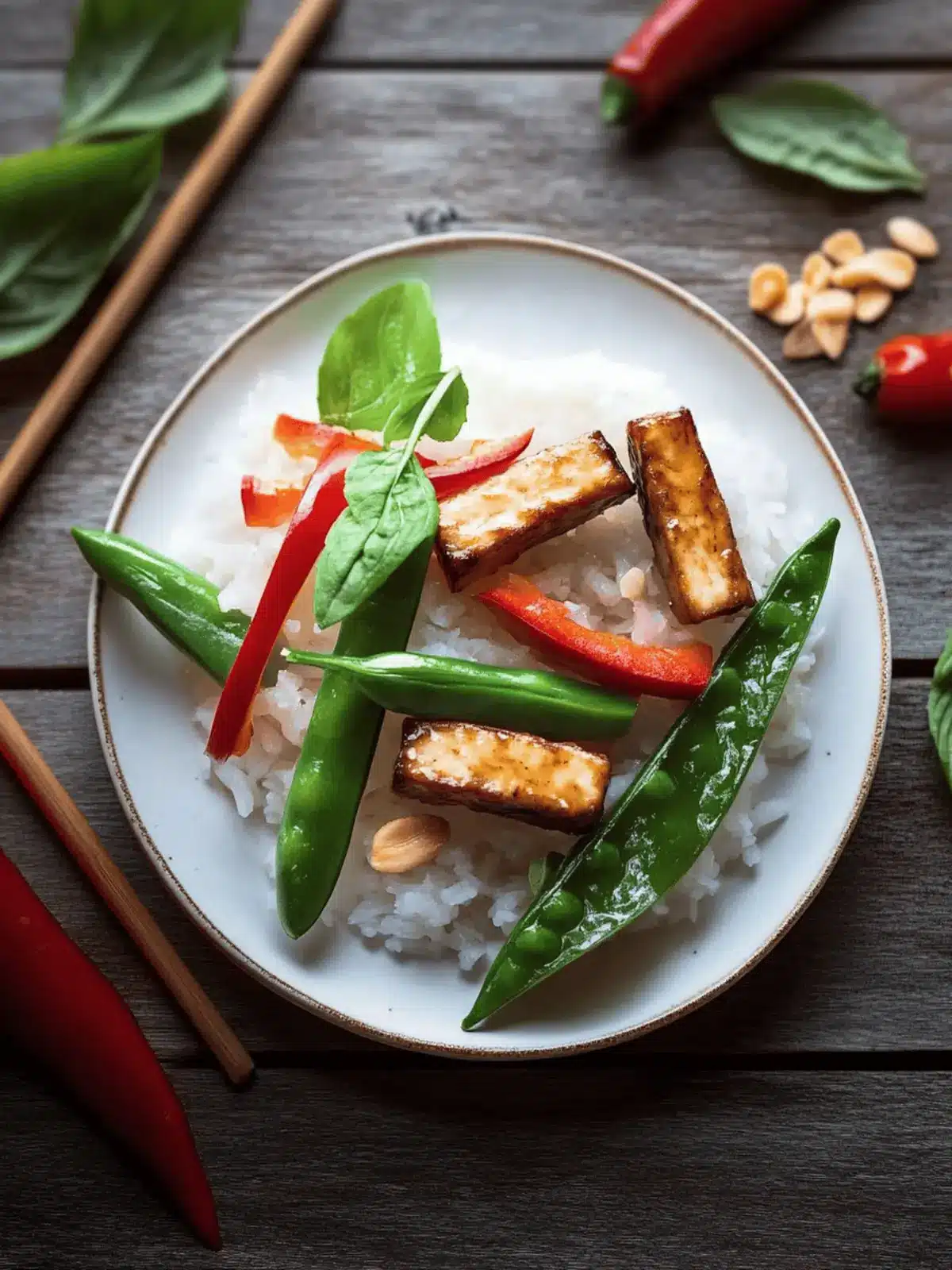 Frittierter Tofu mit Zuckerschoten und Erdnüssen lecker und einfach 2 Fried tofu with sugar snap peas and peanuts