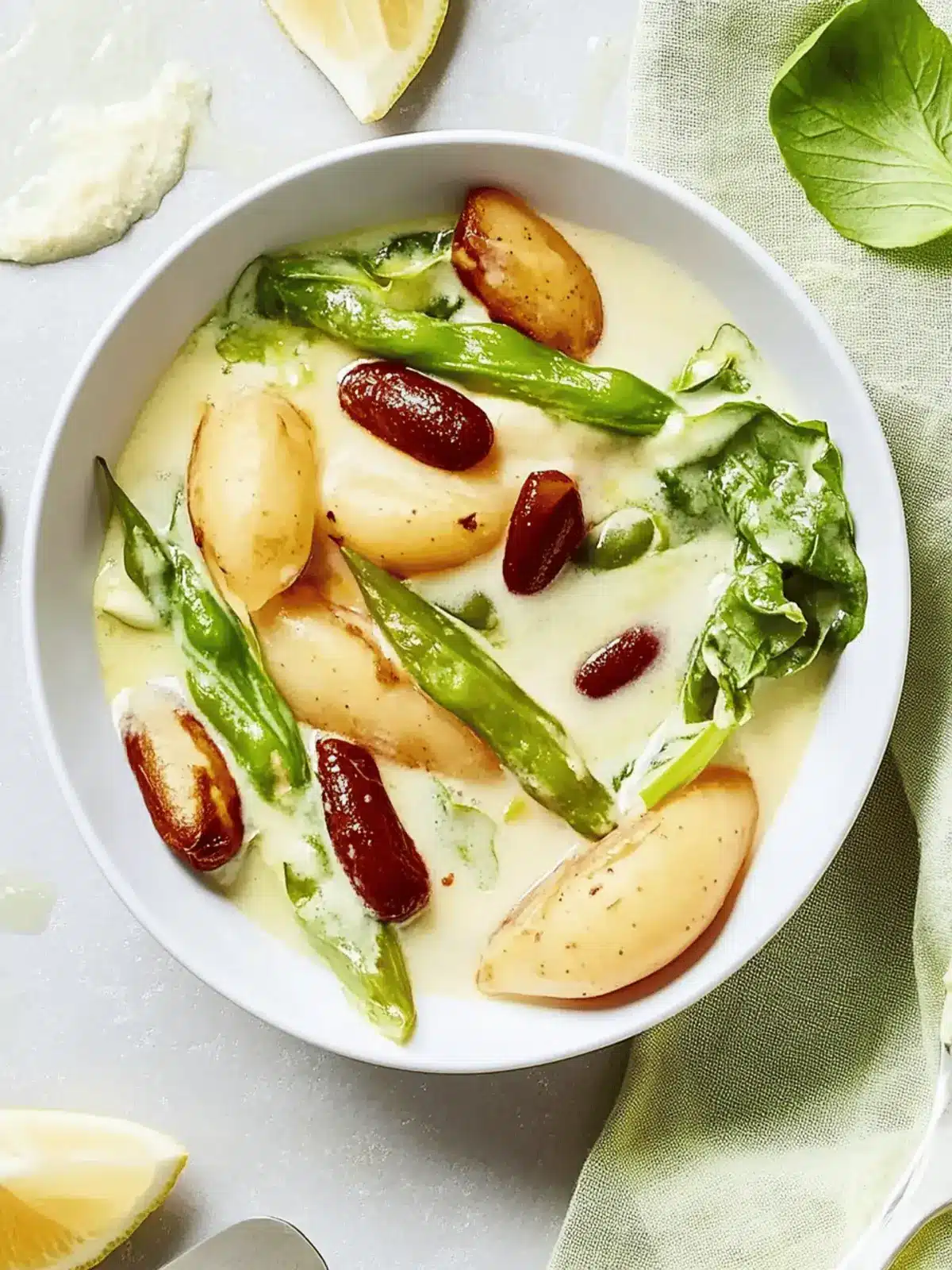 Spargel-Bohnen-Eintopf mit Chorizo-Chips