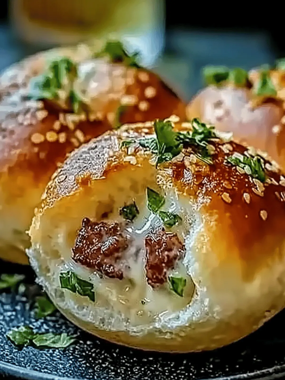 Knoblauch Parmesan Cheeseburger Bomben