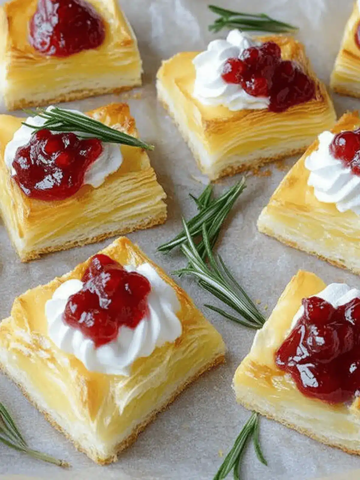 Puff pastry snacks with Camembert