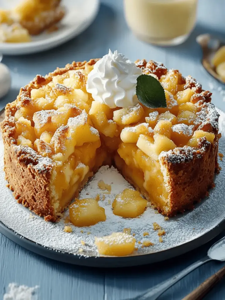 Apfelkuchen mit Pudding backen