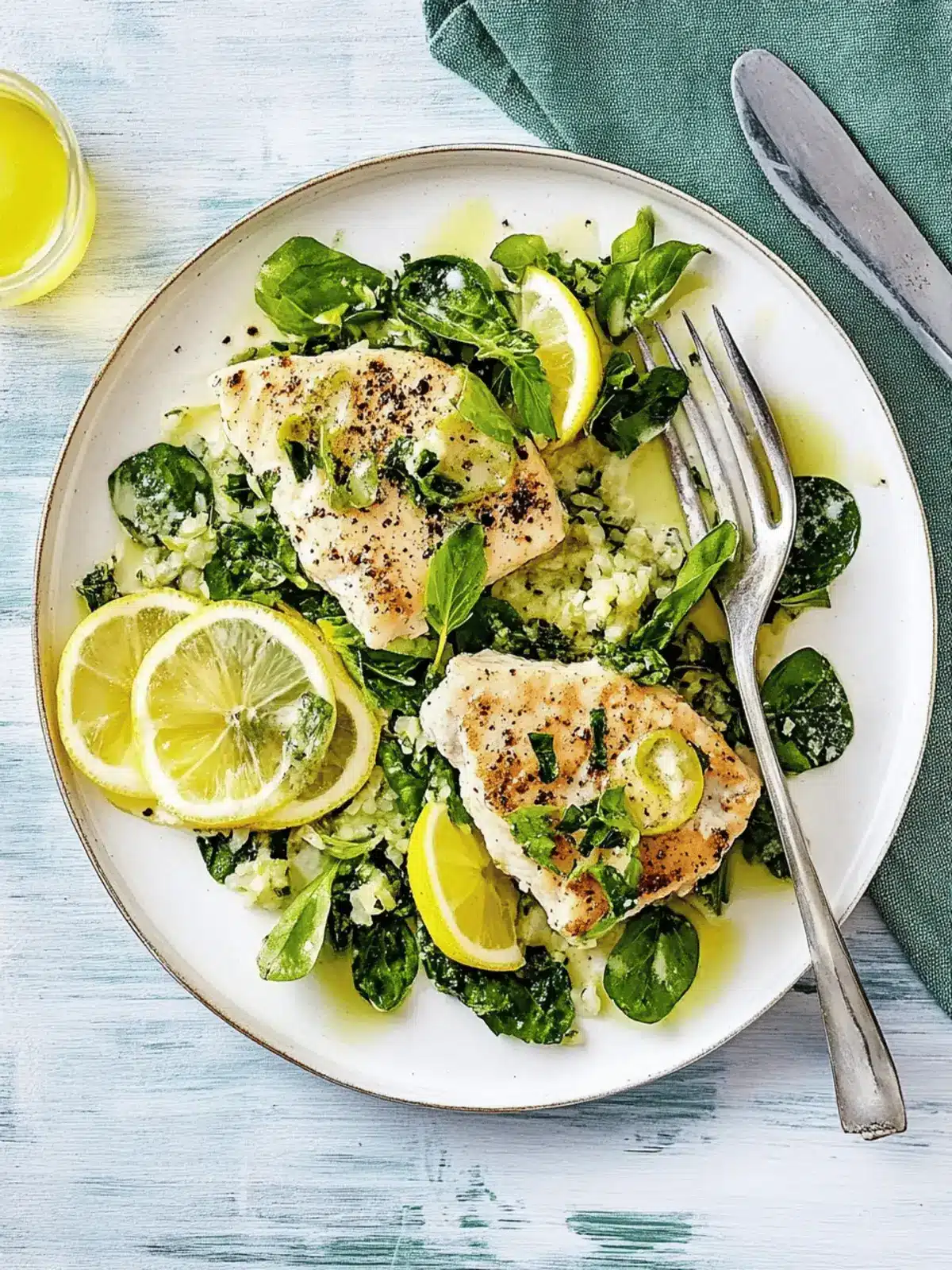 Fixe Schnitzel auf Spinat-Zitronen-Gemüse