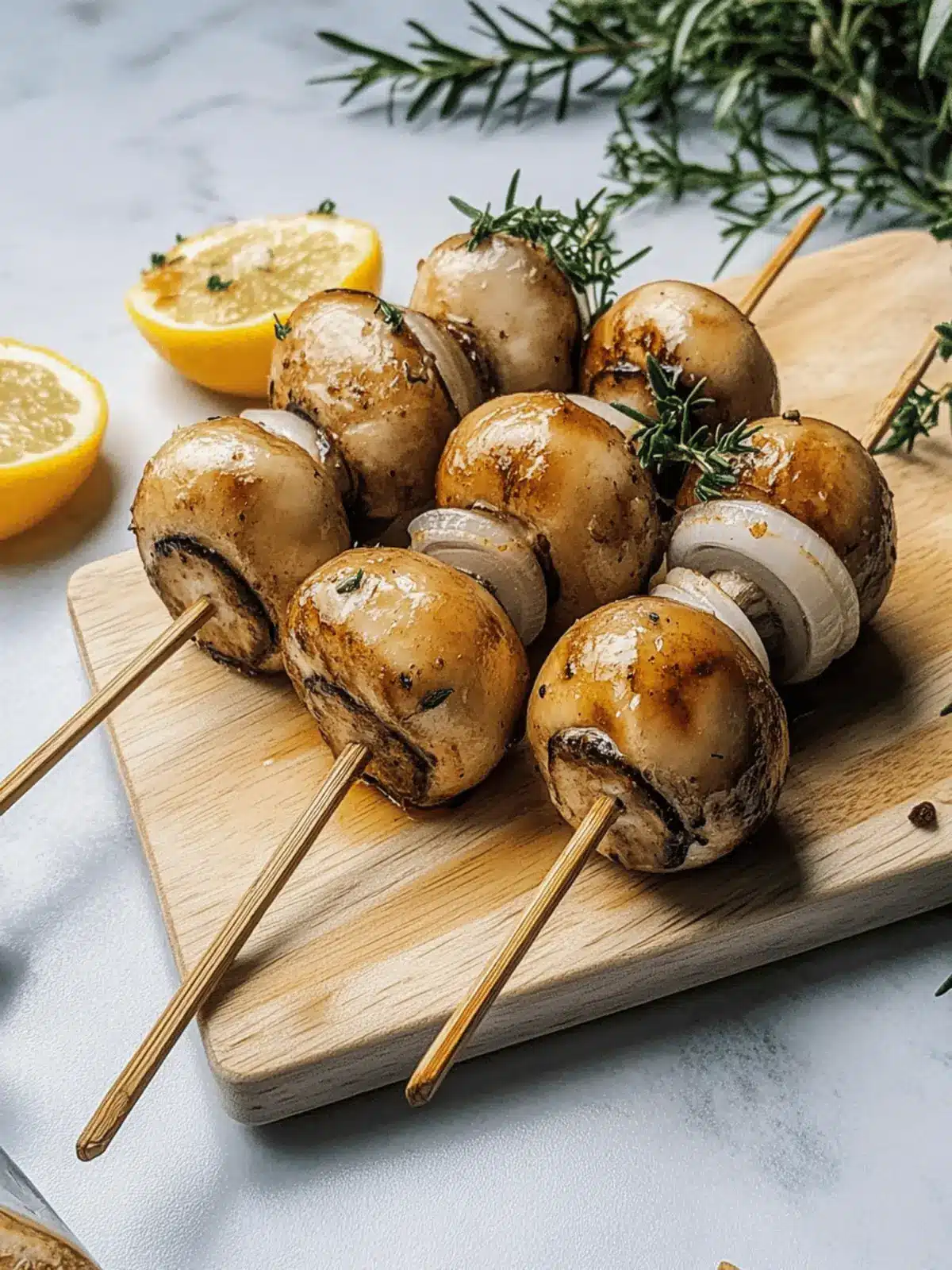 Grilled marinated mushroom skewers für ein BBQ-Highlight 4 Grilled marinated mushroom skewers