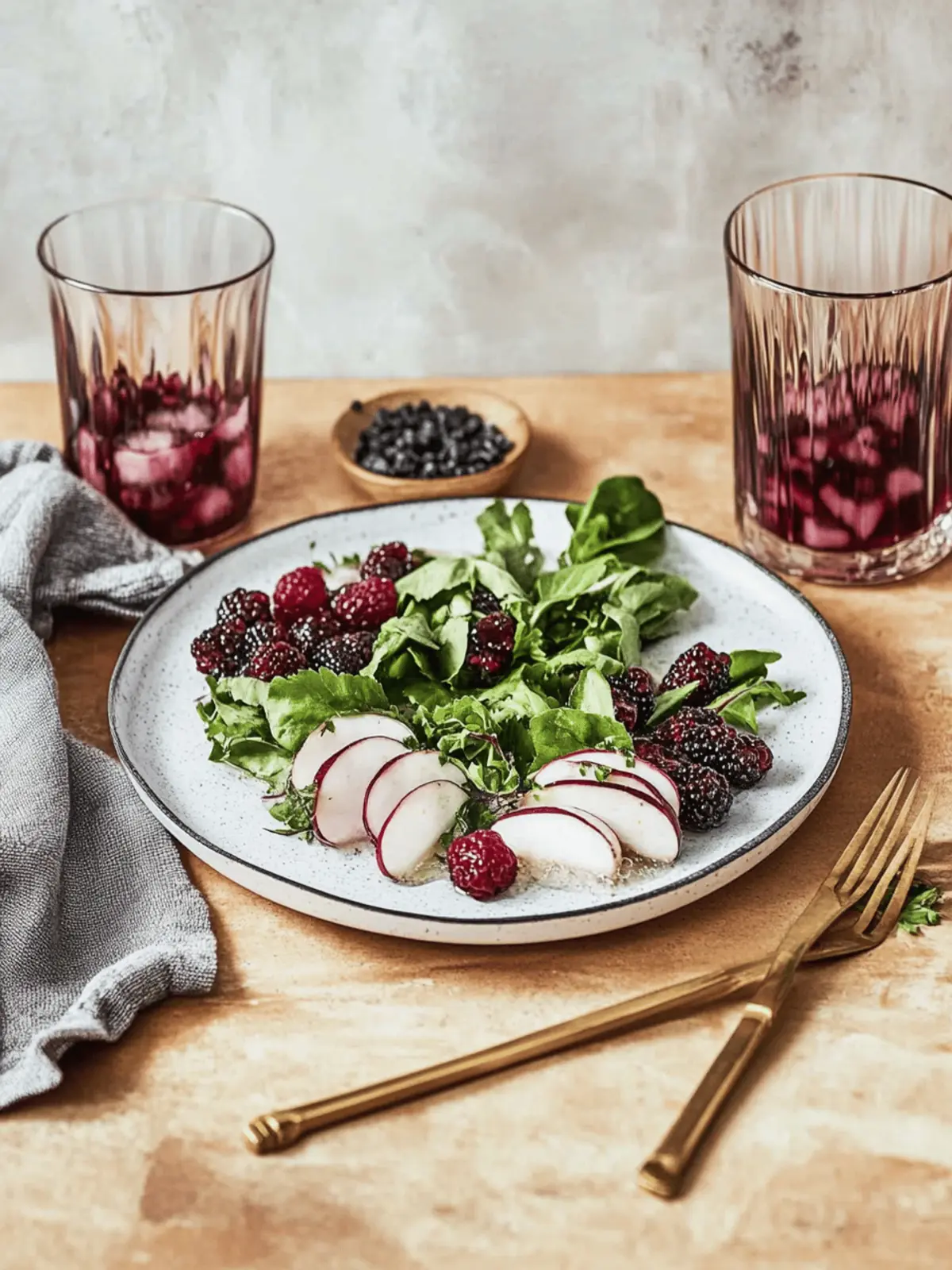 Grillle zartes Hähnchenbrustfilet in Brombeersoße 4 Grilled chicken breast fillet in blackberry balsamic sauce