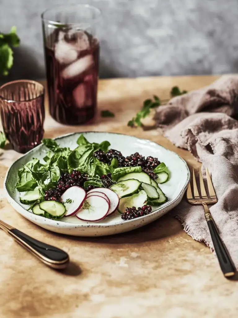 Grilled chicken breast fillet in blackberry balsamic sauce