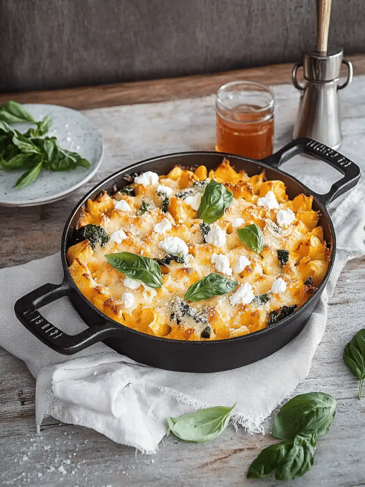 Cremiger Nudel-Kürbis-Auflauf