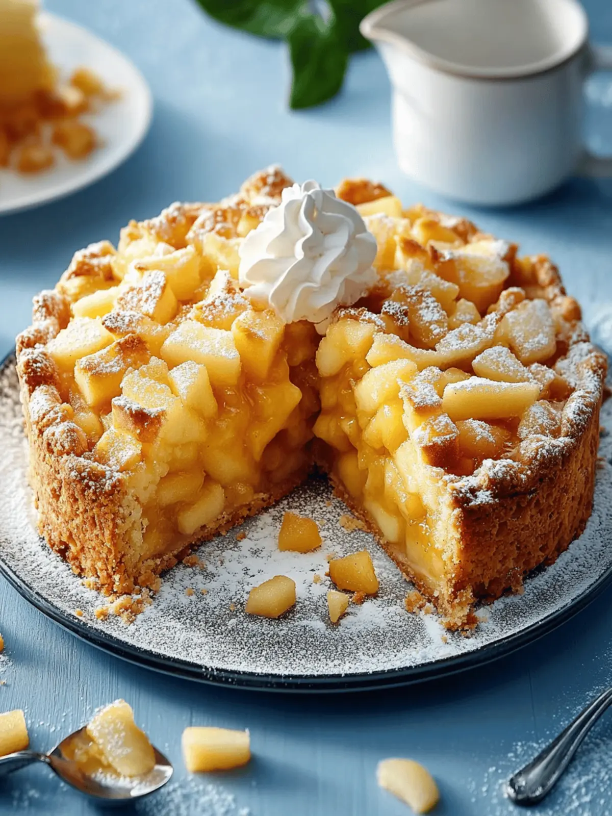 Apfelkuchen mit Pudding backen