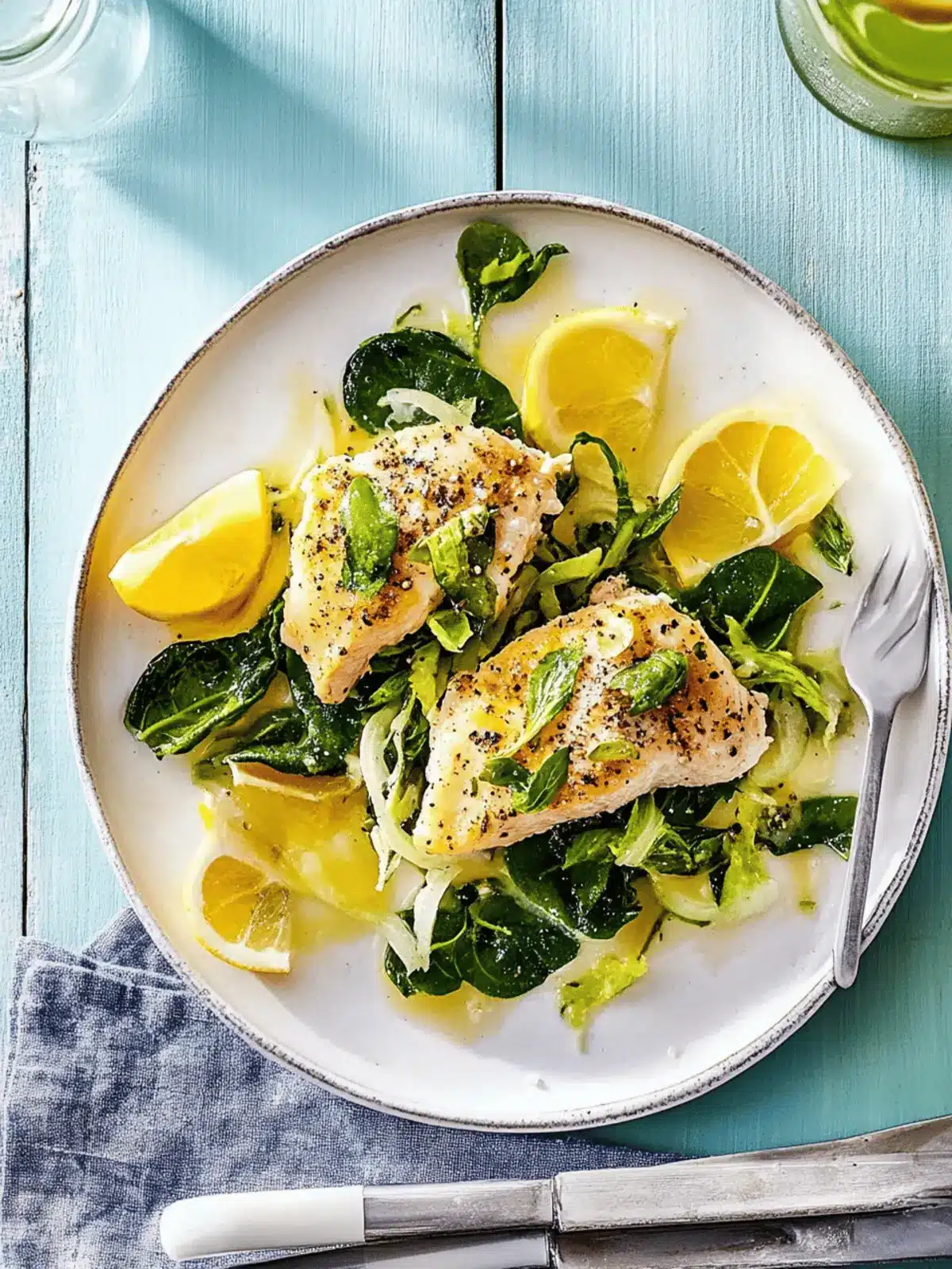 Fixe Schnitzel auf Spinat-Zitronen-Gemüse