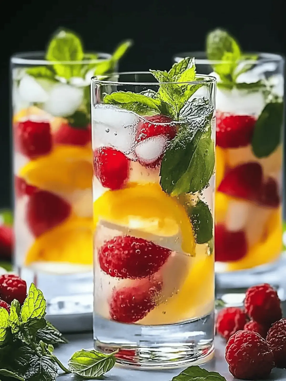Himbeer-Pfirsich-Limonade frisch und erfrischend