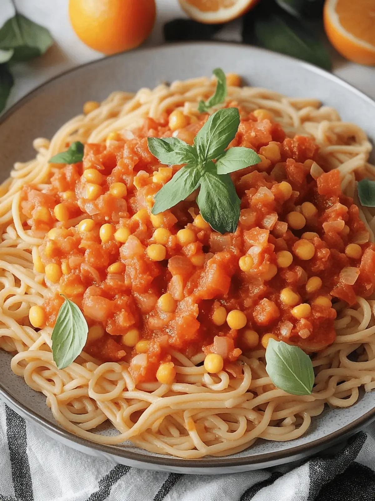 Rote Linsen-Bolognese