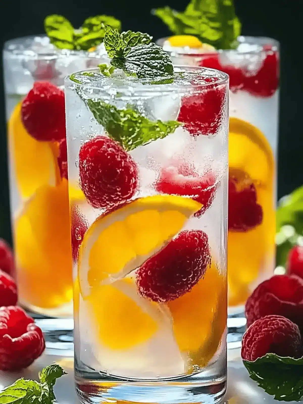 Himbeer-Pfirsich-Limonade frisch und erfrischend