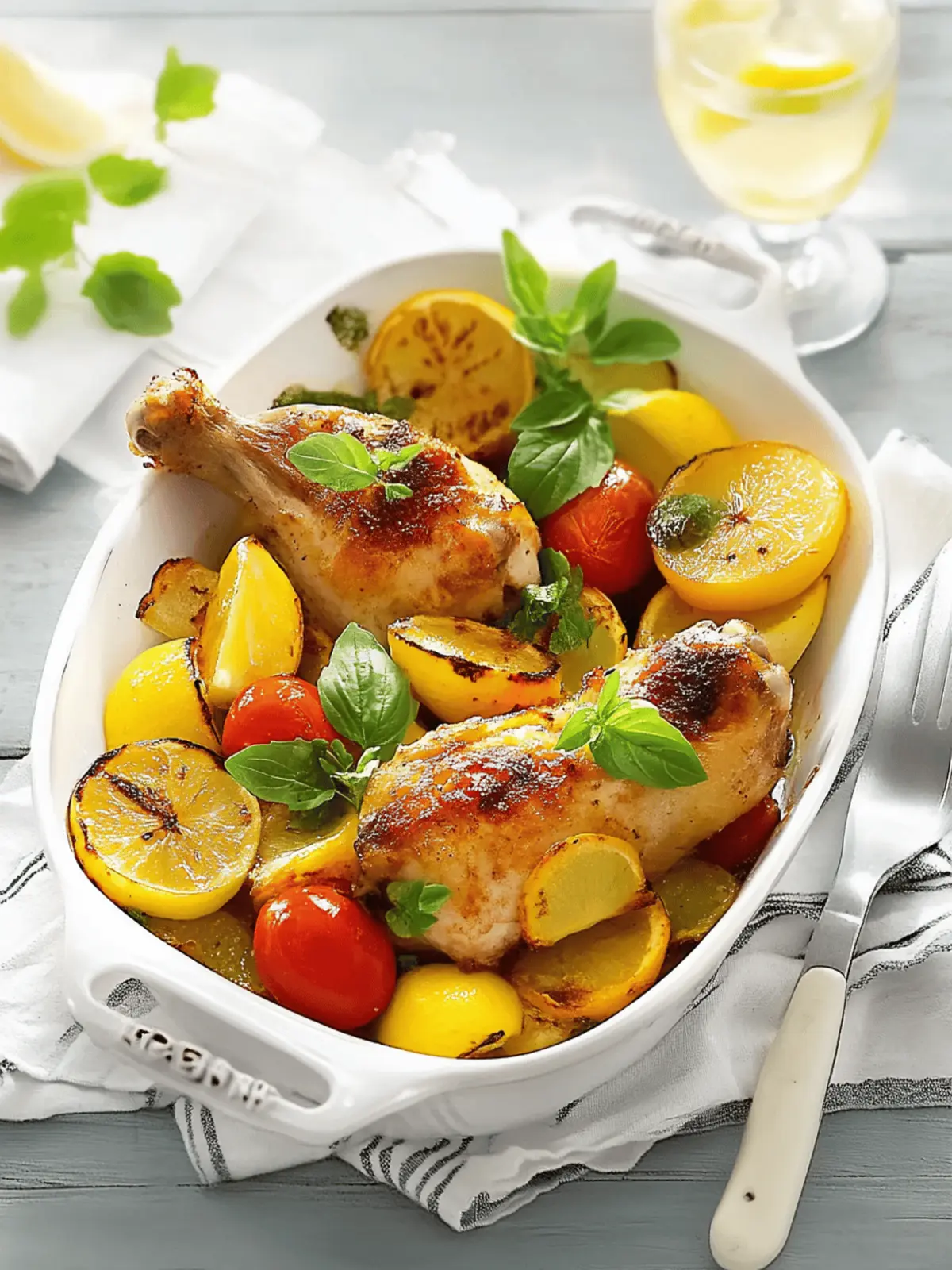 Braised chicken thighs with lemon