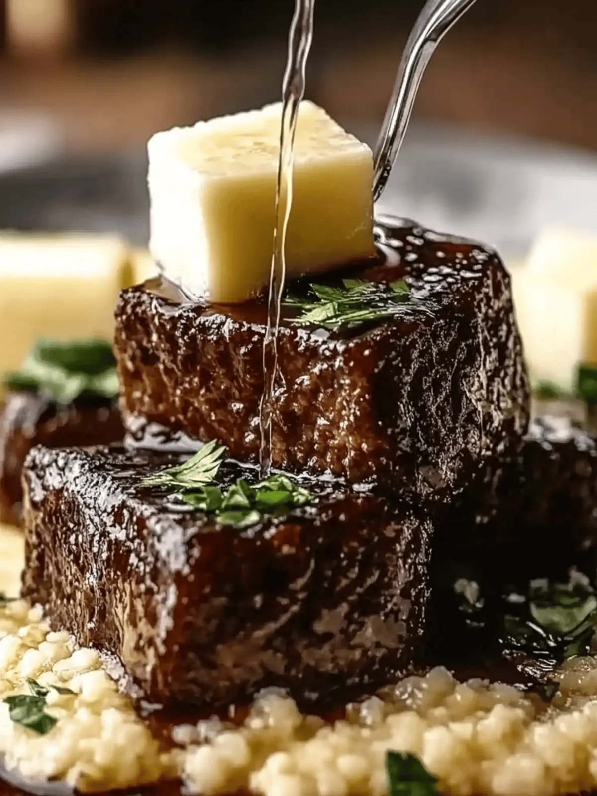 Enjoy tender beef brisket in cola with creamy parmesan risotto.