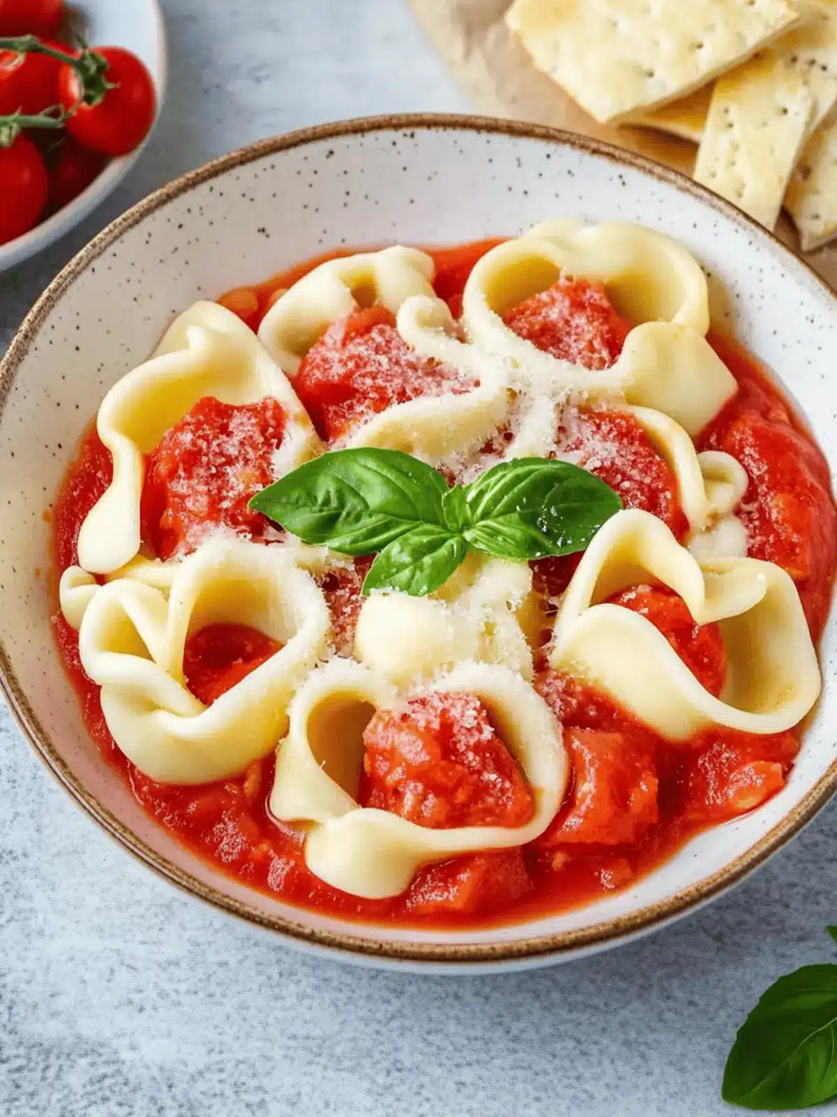 Tortellini mit Tomatensoße für die ganze Familie 4 Tortellini mit Tomatensoße